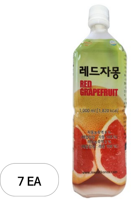 스위트코리아 레드자몽 액상, 1L, 7개