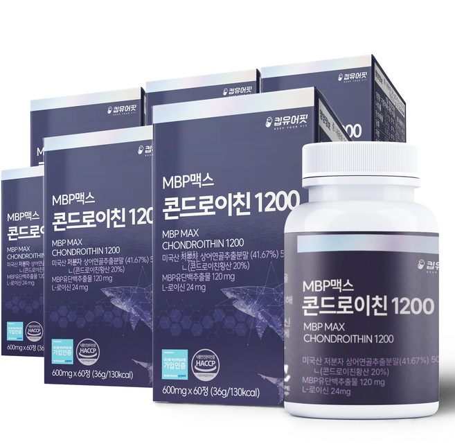 킵유어핏 미국산 저분자 상어연골 콘드로이친 1200 MBP 식약처 HACCP 인증, 60정, 6개