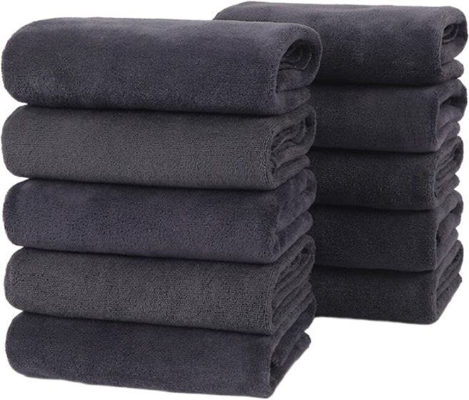 필바이브 업소용 도톰한 극세사 수건 미용실 사우나 헬스장 펫샵, 1세트, 차콜 그레이 10장