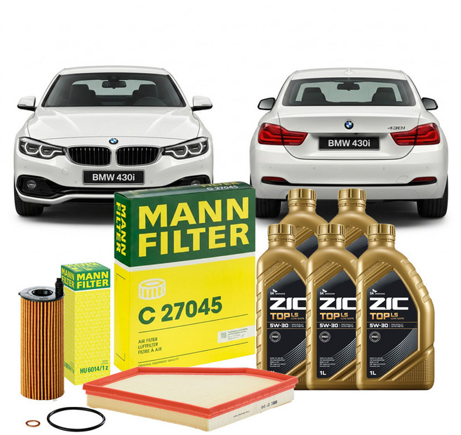 BMW 4시리즈 430i 16.01- F32 F33 F36 B48B20A B48B20B 가솔린 엔진오일세트 만필터+지크탑, 차량 정보 확인하였습니다.