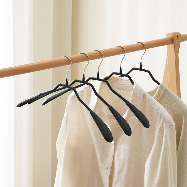 씨인크 여성용 논슬립 코팅 어깨뿔방지 옷걸이, 100개, 블랙