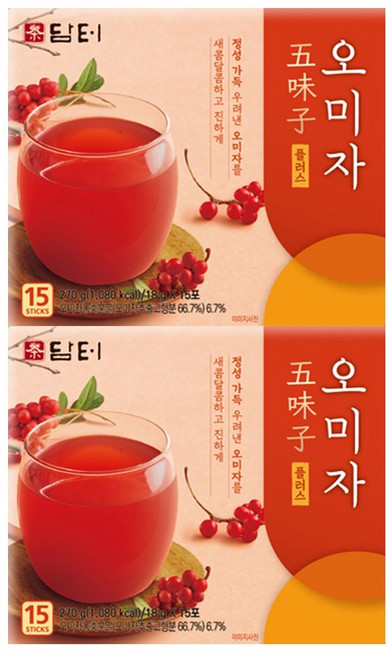 담터 오미자차 15T, 18g, 15개입, 2개