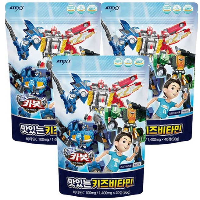 헬로카봇 맛있는 키즈비타민 40정 x 3팩, 3박스