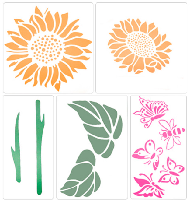 스텐실 도안 해바라기 Set A-03-124, 1개