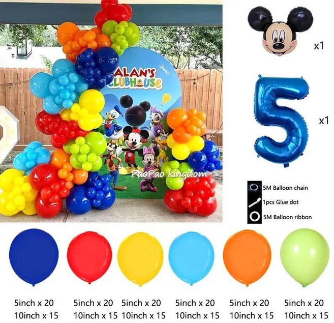 핑크 미니 마우스 풍선 가랜드 키트 생일 라텍스 파티 장식 글로 선물 샤워, 13. R651-5