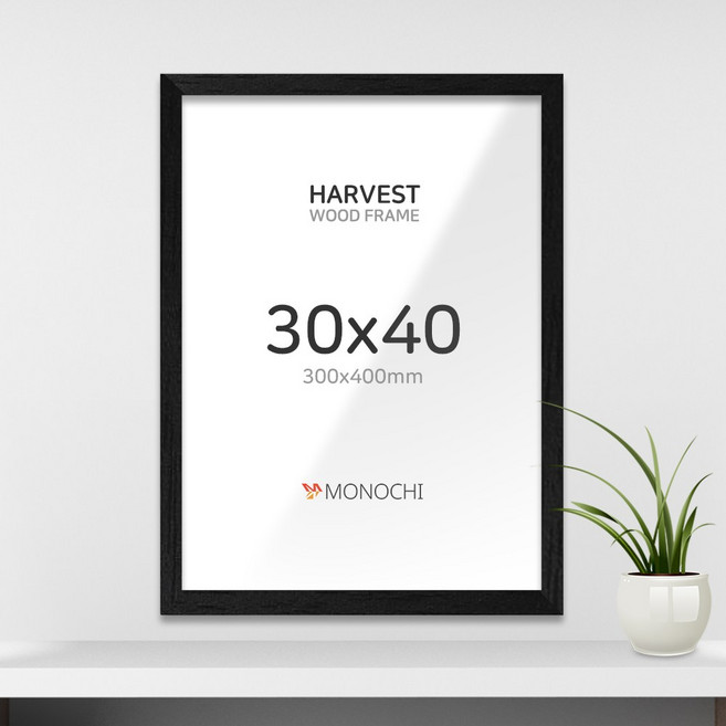 모노치 하베스트 우드 인테리어 액자 30x40, 1개, 매트블랙