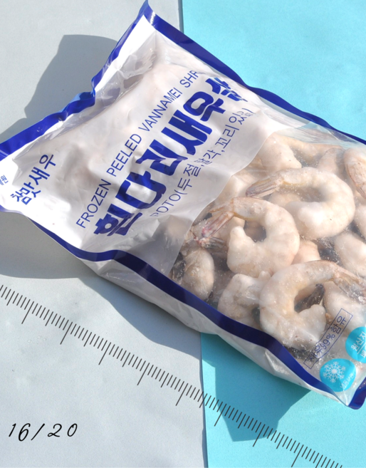 칵테일 새우 1kg(실중량900g) 냉동 깐 새우살 탈각새우 41/50 31/40 26/30 21/25 16/20 베트남산 중국산, 베트남 탈각새우 16/20(왕특대) 900G, 1개
