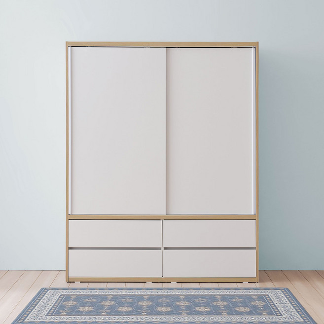 파로마 소이 엣지핏 슬라이딩 옷장 1600 서랍행거형, 자작