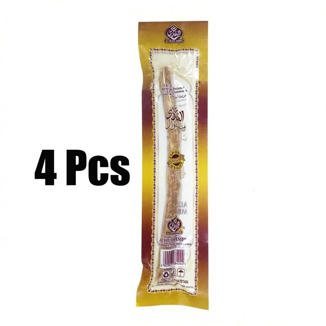 프리미엄 천연 나뭇가지 미스왁 칫솔 스틱 여행 및 일상용 나무 + 제로 웨이스트 손잡이 선물, 03 Miswak 4Pcs