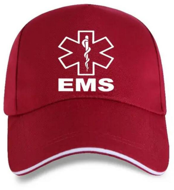 남자 남성 골프 모자 여자 여성 썬캡 버킷햇 Men V2 EMS - Emergency Medical Services s Cotton funny Baseball cap novel, P-RedWine
