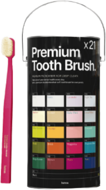 헤트라스 프리미엄 칫솔 부드러운 이중미세모 칫솔 혀클리너, 21개입, 1세트
