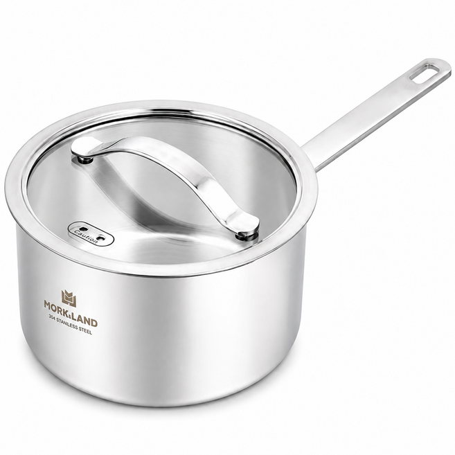 2위 - MorkLand 라면 냄비 304 스텐 3중 인덕션 냄비, 1개, 실버, 16cm