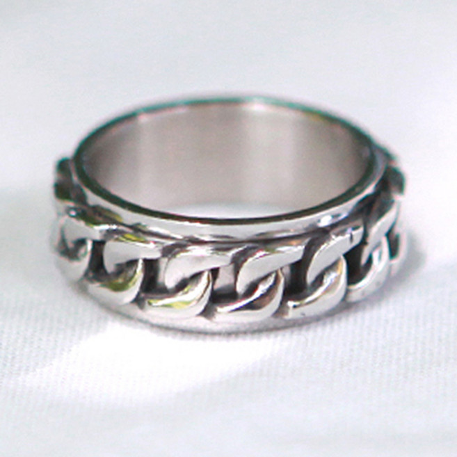 실버센터체인 써지컬스틸 반지 커플링 체인반지 우정반지 남녀공용 남여공용 남자 여자 남성 여성 무배