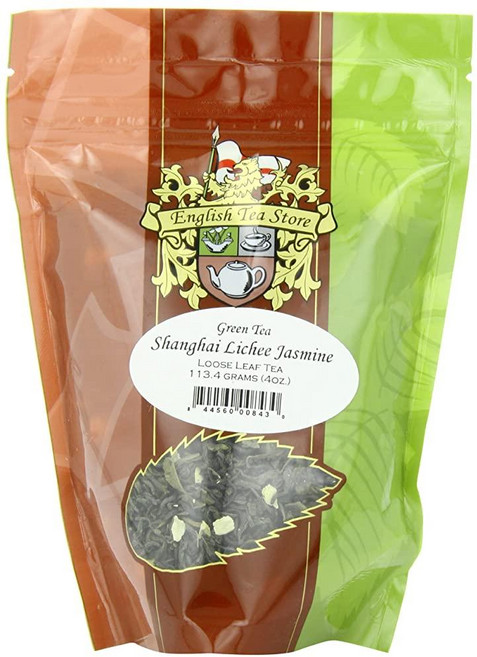 English Tea Store 루즈 리프 루이보스 허브 티 118.3ml(4온스), Shanghai Lichee 자스민 티 파우치, 4 Ounce (Pack of 1), 1개, 1개