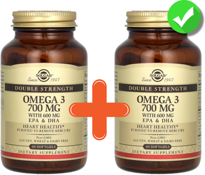 솔가 오메가3 두 배 강도 700mg 소프트젤 60정, 2개