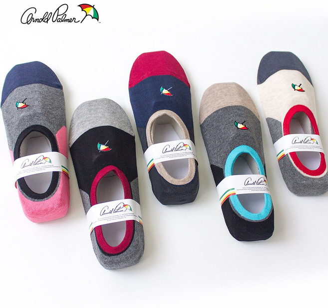 아놀드파마 여성 덧신 5족세트 컬러풀 배색 여자덧신 논슬립 안벗겨지는 실리콘 페이크삭스 덧버선 단화양말