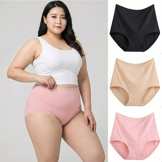 여성 빅사이즈 팬티 면 100% 3XL 4XL 5XL 6XL 면팬티 맥시 삼각 요일 팬티 3매입 세트