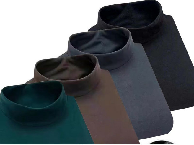 1+1+1+1 남성 기모 티셔츠 캐주얼 가을 겨울 반폴라 긴팔티 슬림핏 풀오버 상의 심플 남자 기모 니트 스웨터 4매입 LPC