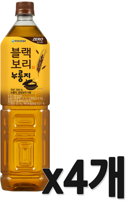 하이트진로 블랙보리 누룽지 음료, 1.5L, 4개