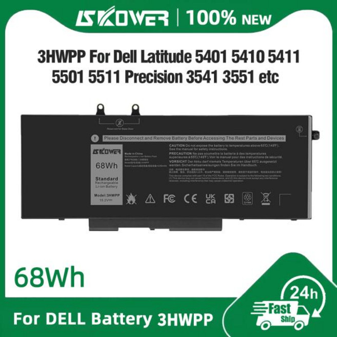 SKOWER 68Wh 3HWPP 배터리 델 인스피론 17 7706 2 in 1 래티튜드 14 5401 5410 5411 15 5501 5510 5511 프리시전 3541 3551, 1)China Mainland
