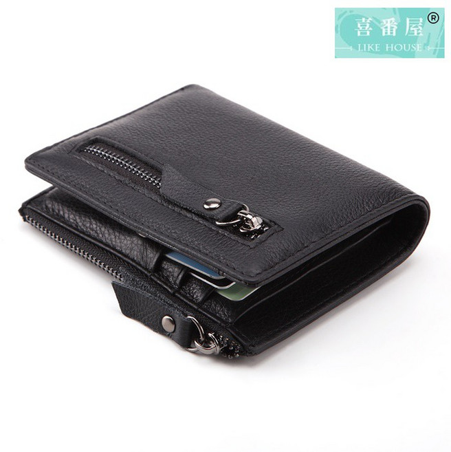 喜番屋 頭層牛皮男士2折短夾