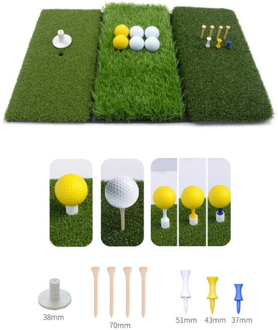 연습장매트 골프연습매트 인조 잔디 매트 스윙매트 골프매트 실내 폴딩가능 잔디 3 in1 세트, 1세트, 녹색
