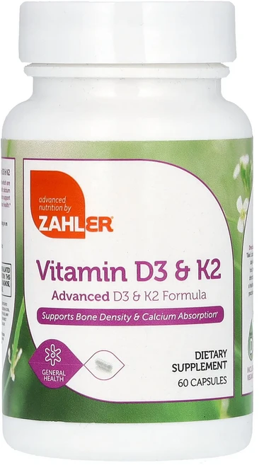 Zahler 비타민D3 & K2 캡슐 60정, Zahler 비타민D3  K2 캡슐 60정, 1개 - 쿠팡