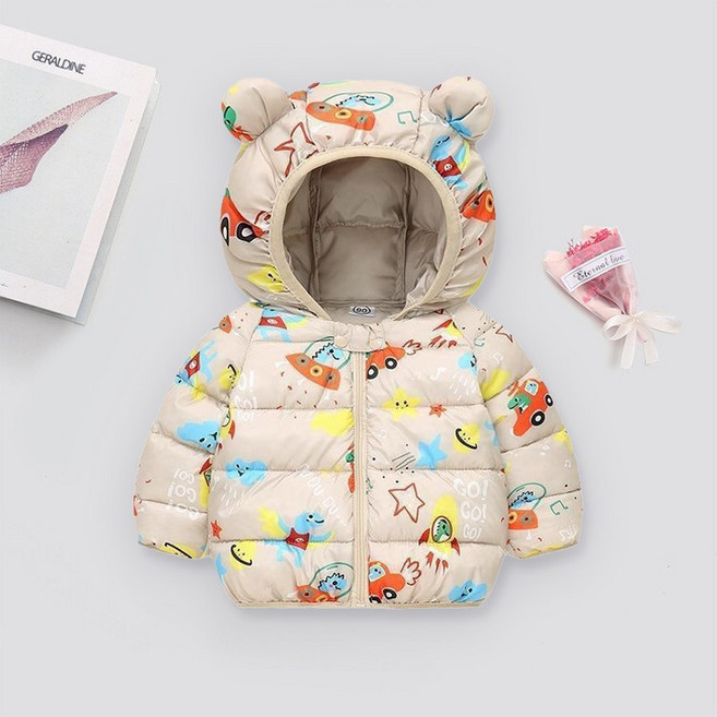 몽실이 프린트 경량 아동 패딩 점퍼 겨울 가을 간절기 유아 여아 남아 아우터