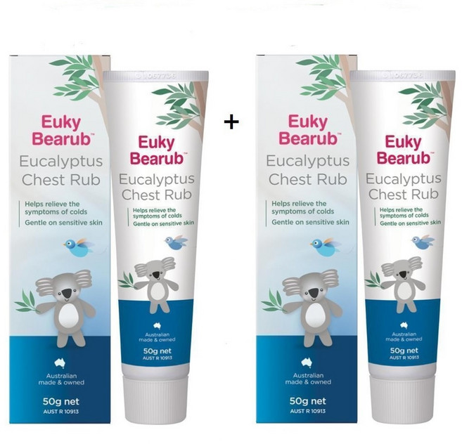 호주 유키베어럽 바르는 감기크림 유칼립투스 체스트러브 50g Euky Bearub Eucalyptus Chest Rub 50g, 2개