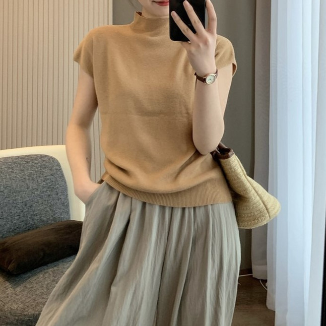 레티고 7color 하프넥 슬리브 반팔 티셔츠