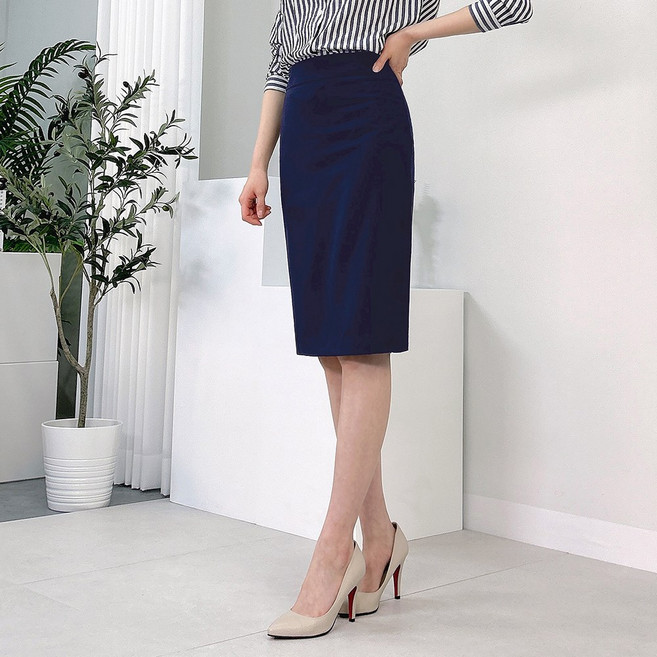 시그니처 H라인 스커트 5부/롱 2버전 빅사이즈 정장치마 봄 여름 가을