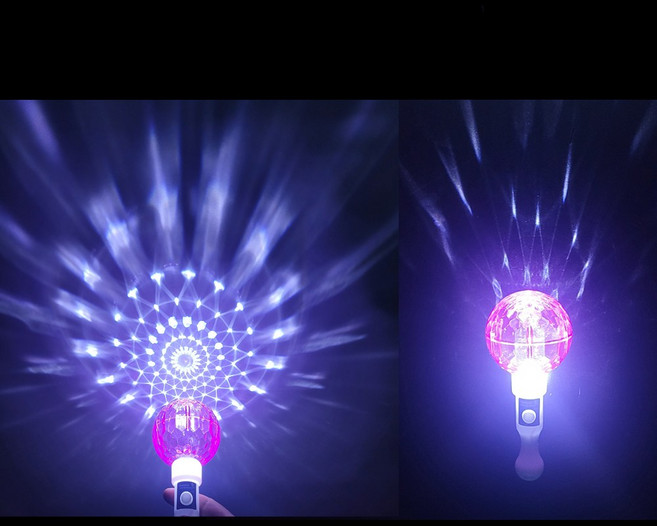 LED 미러볼 응원봉 야광봉 콘서트, 8개, 보라색
