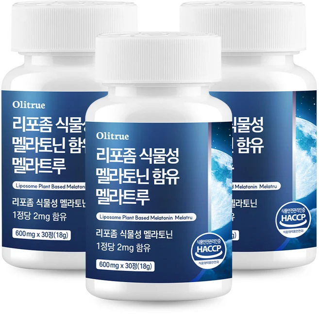 올리트루 리포좀 식물성 멜라토닌 함유 멜라트루, 3개, 30정 - 쿠팡