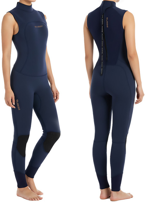 서브22 여성 서핑 래쉬가드 민소매 웻슈트, 네이비
