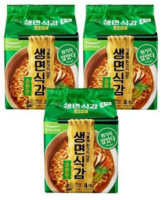 풀무원 자연 건면 생면식감 순한맛(12개입), 60개