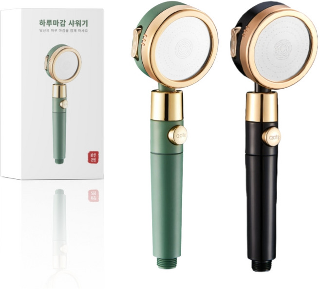 하루마감 수압상승 필터 샤워기, 1개, 블랙