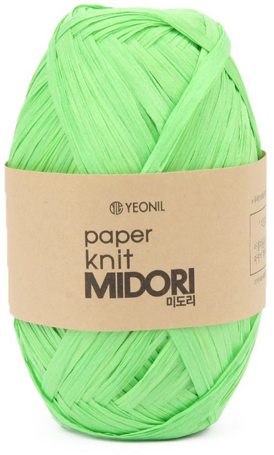 브랜드얀 미도리(1볼) 종이실 가방 소품 뜨개실, 520번 네온그린, 1개
