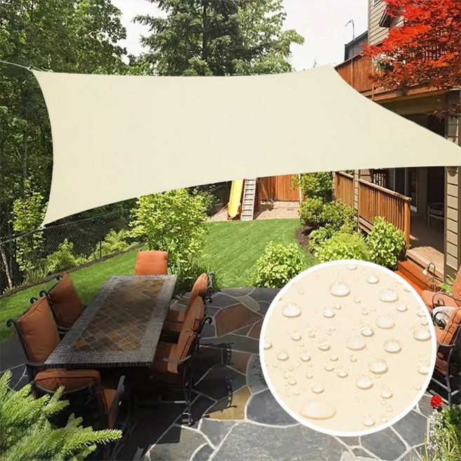 크크섬 방수 삼각타프 그늘막 썬쉐이드, 베이지