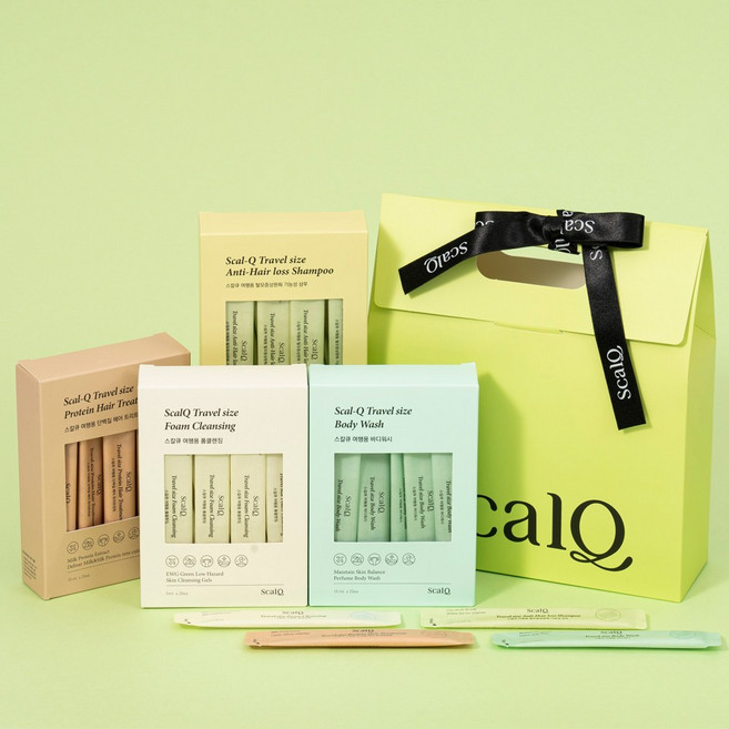 [여행 필수품]스칼큐 트래블키트 제로웨이스트 여행키트 일회용 여행용 세면도구 4종 선물세트, 1개