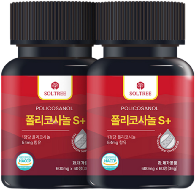 폴리코사놀 S플러스 54mg 솔트리 정품 Soltree, 2개, 60정