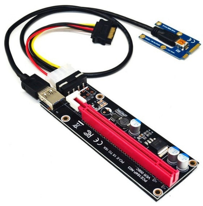 컴퓨터PC 미니 PCIe-PCI express 16X 라이저 노트북 외부 그래픽 카드 EXP GDC BTC Antminer Miner mPCIe-PCI-e 슬롯 마이닝, [01] 빨간, 01 빨간