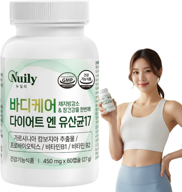 유산균 17 다이어트 식약청인증 체지방 감소 가르시니아, 1개, 60정