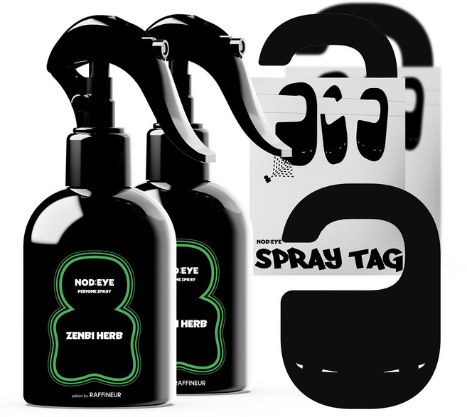 노드아이 퍼퓸 스프레이&태그 더블세트 룸스프레이 대용량 섬유향수 드레스퍼퓸, 2개, 200ml, 젠비 허브