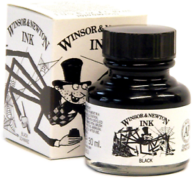 윈저앤뉴튼 캘리그라피 딥펜 인디언 블랙 잉크 30ml 낱개, 인디언잉크30ml(WI1010030)