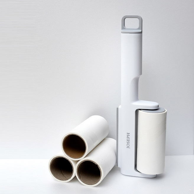 조셉드림 펫앤웨어 핸디형 돌돌이 테이프클리너 사선커팅 원터치 펫돌돌이 의류용돌돌이 리필 4개 포함, 1개