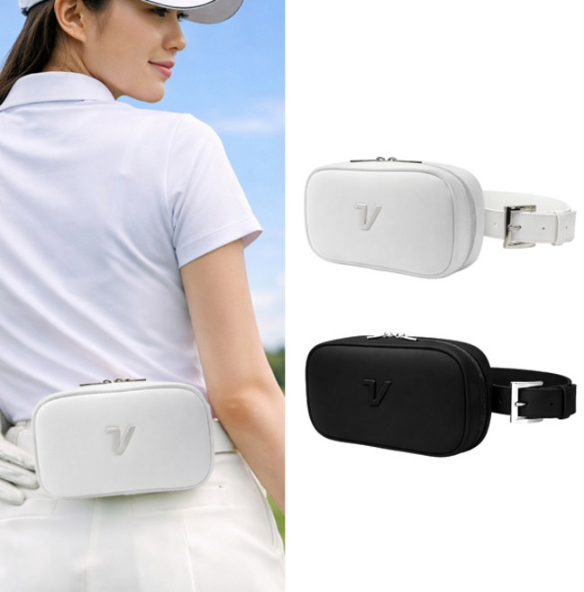 볼빅 V로고 에어핏 레이디스 여자골프 벨트백 파우치, 화이트, 1개