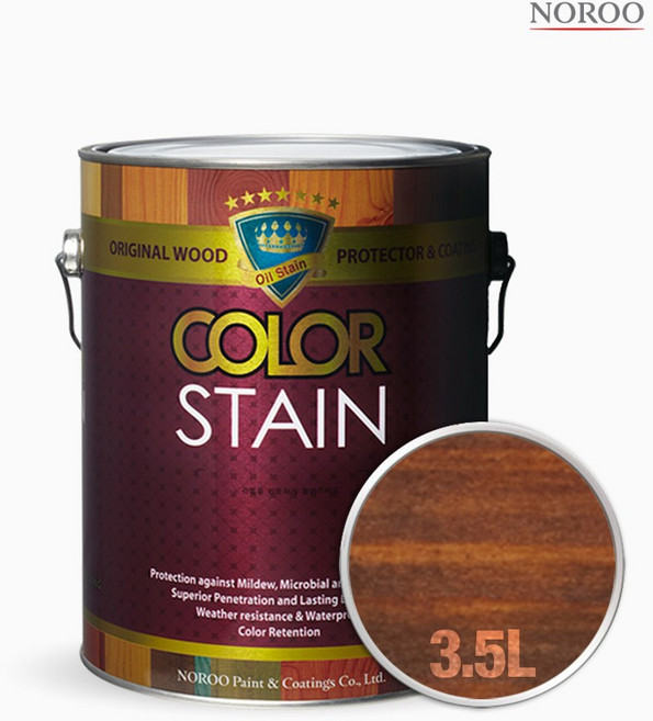 노루페인트 곰팡이방지 목재보호용 올뉴 칼라스테인 무광 3.5L, 초코, 1개