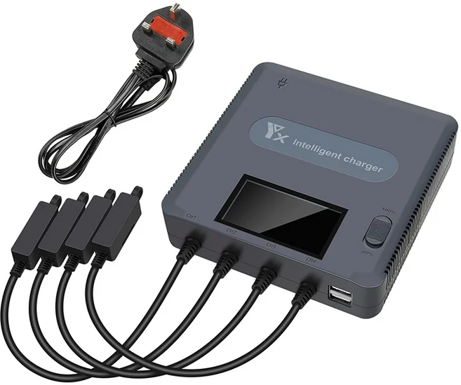 DJI Mavic Air 2 드론용 배터리 충전기 리모컨 지능형 고속 허브 LCD 디스플레이 4 개, 01 UK Plug, 1개