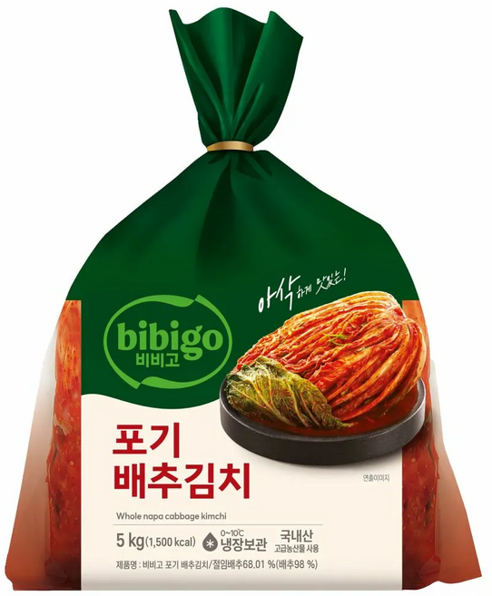 비비고 포기 배추김치, 5kg, 1개