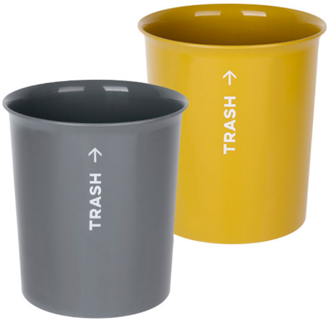 트래쉬 오픈 휴지통 5L, 머스타드, 1개